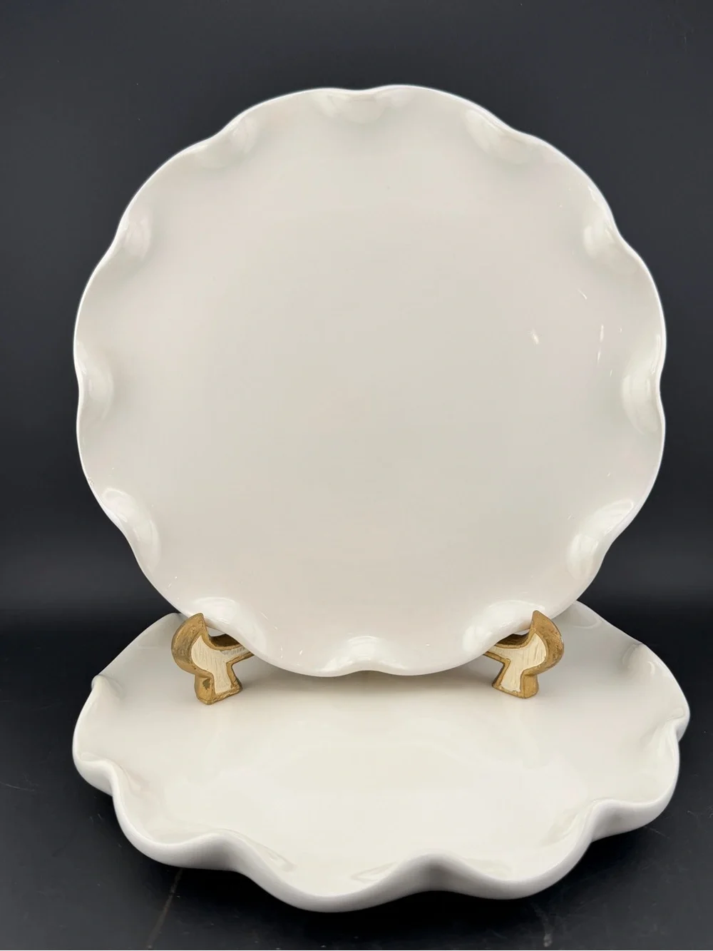 2 Williams-Sonoma Italy White Ruffled 8